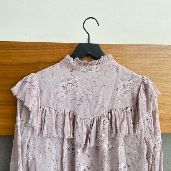LoveShackFancy floral silk ruffle top, Size S - Picture 10 of 10